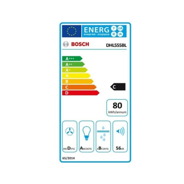 Konventionell fläkt BOSCH DHL555BL 53 590 m³/h 206W C Silvrig