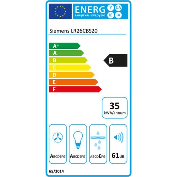 Konventions-emhætte Siemens AG LR26CBS20 Hvid