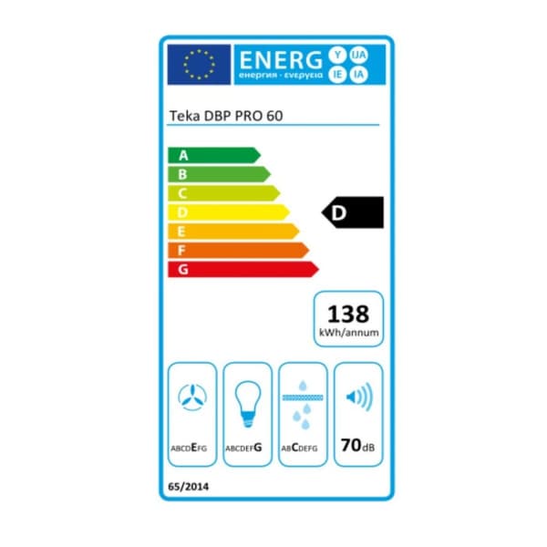 Konventions-emhætte Teka 40460509 60 cm 613 m3/h 68 dB 236W Stål