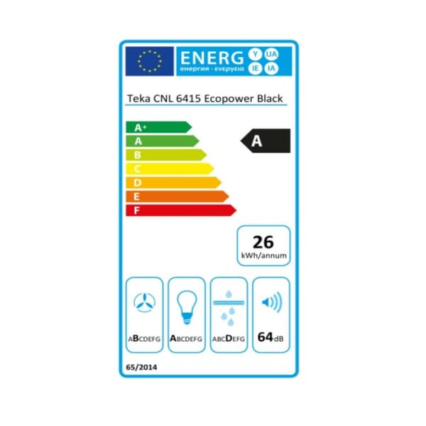 Damphette Teka CNL6415BK 60 cm 385 m3/h 64 dB 110W