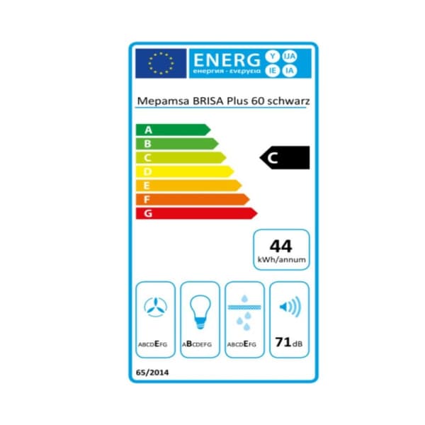 Konventions-emhætte Mepamsa 300.0567.905 180 m³/h 60 cm 55W C Sort