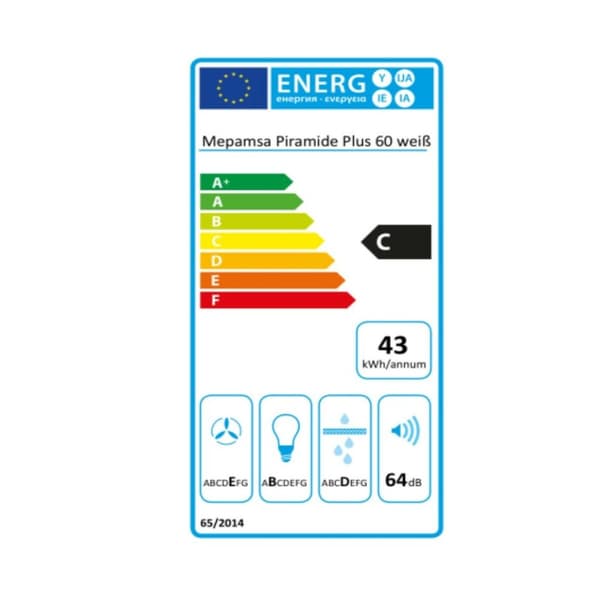 Damphette Mepamsa Piramide Plus 60 cm 290 m³/h 65W C