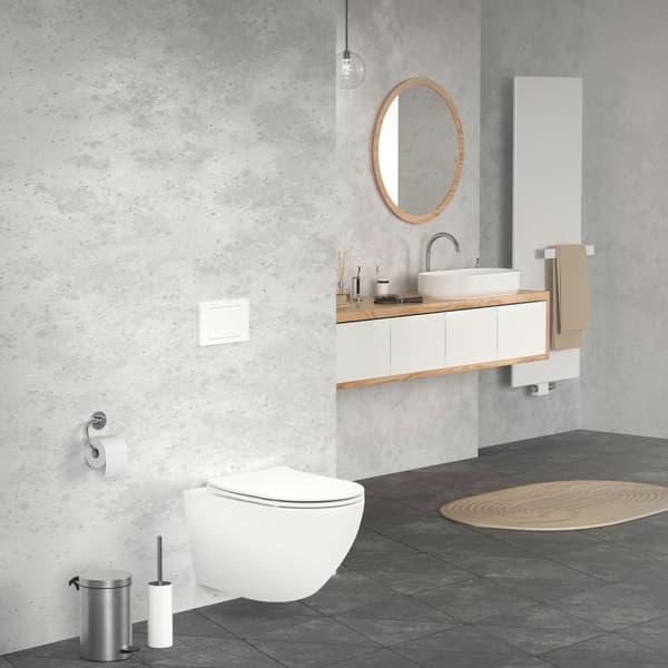 Randlös vägghängd WC med nanobeläggning 52x36x34 cm Vit matt keramik ML design