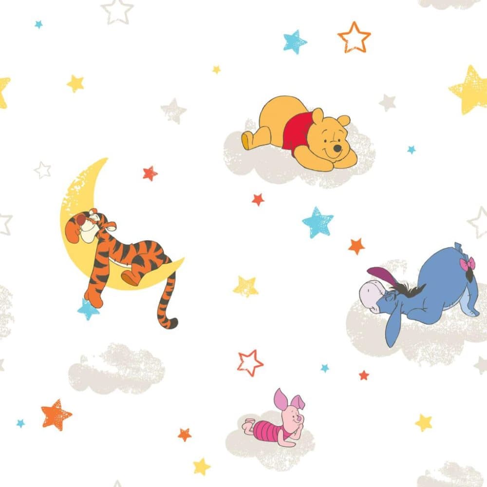 Kids at Home Veggpanel Pooh Rise and Shine hvit DF70799