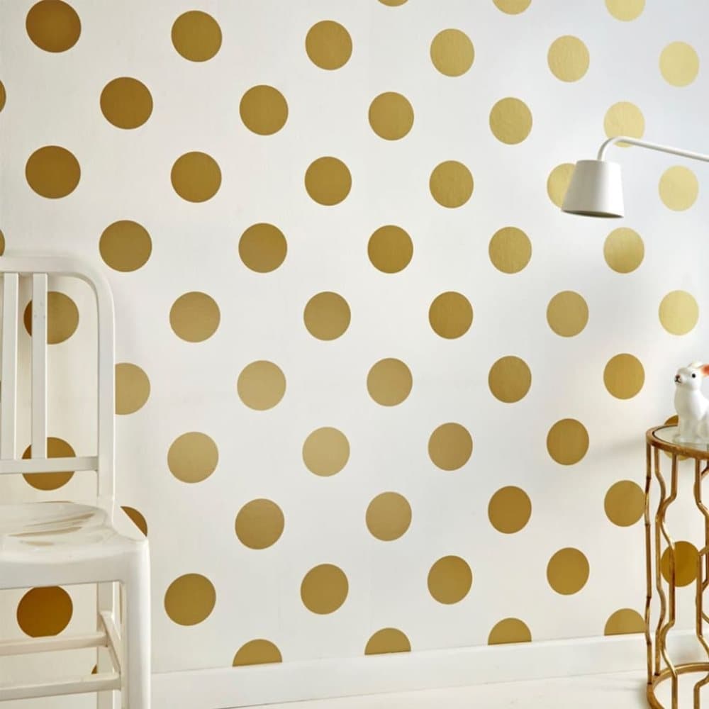 Kids at Home Veggpanel Dotty Gold hvit og gull 100105
