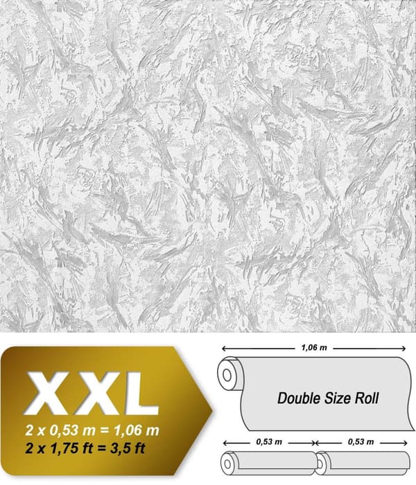 Övermålningsbar tapet textur EDEM 80317BR60 texturerad matt färg vit 26,5 m2