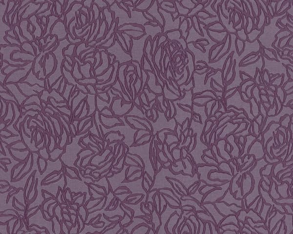 Non woven-tapet Blommig EDEM 9040-29 präglad glansigt färg violett röd lila 10,65 m2