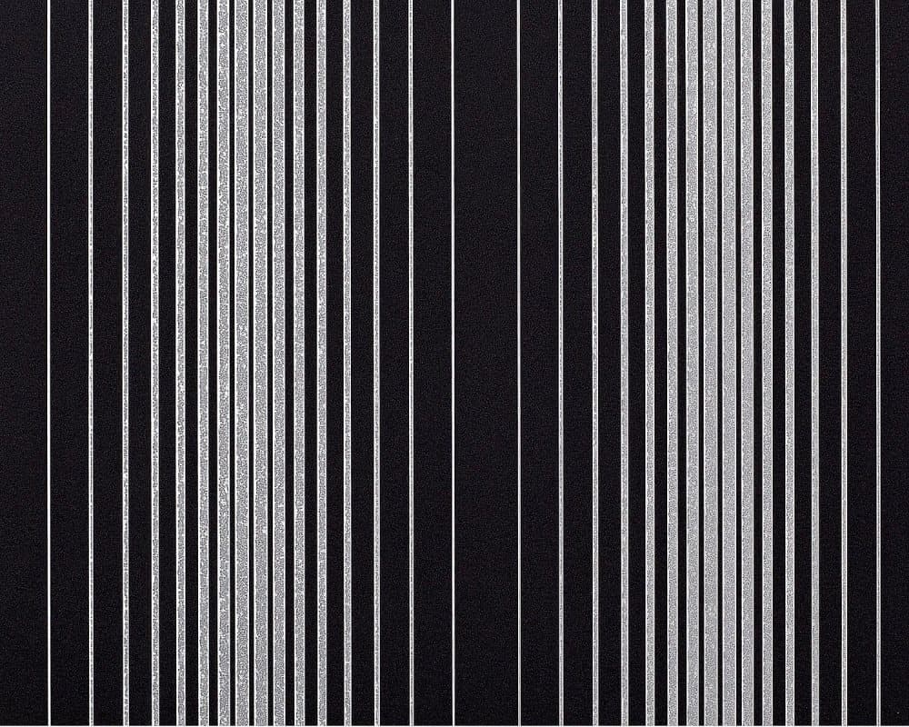 Non woven-tapet ränder EDEM 973-39 präglad metalliskt mönstermatt bakgrund färg svart antracit silver 10,65 m2
