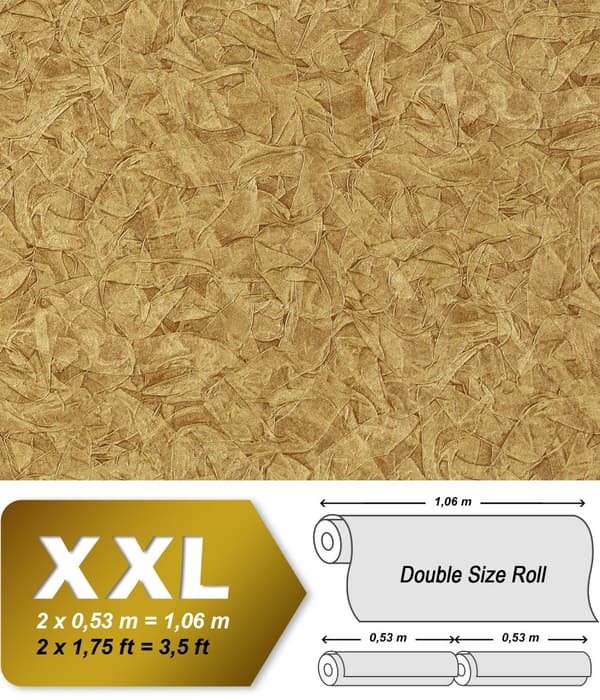 Non woven-tapet textur EDEM 9086-25 präglad skimrande färg guld 5,33 m2