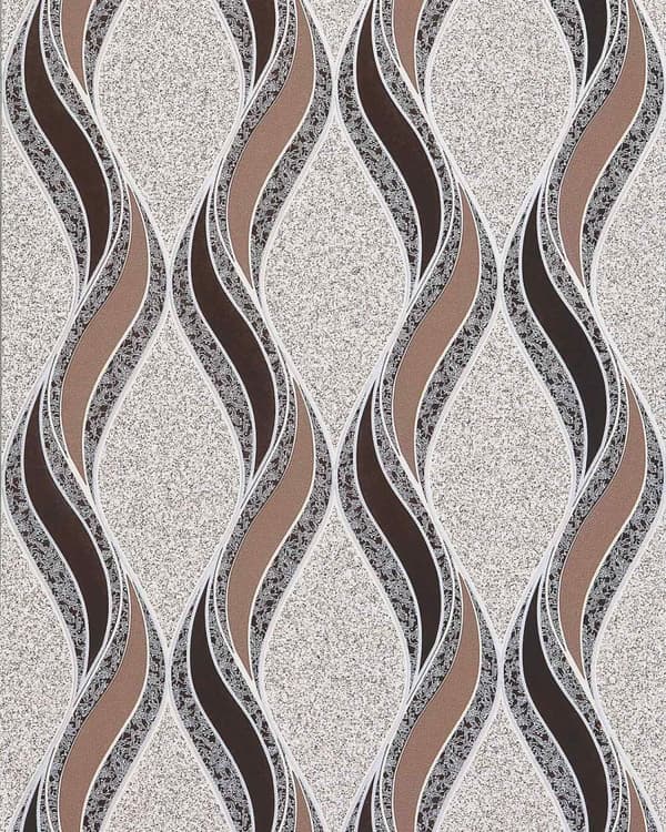 Tapet grafisk EDEM 1025-13 präglad glittrande mönstermatt bakgrund färg beige terra brun ljusbrun silver 5,33 m2
