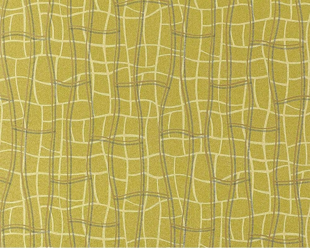 Non woven-tapet grafisk EDEM 972-38 präglad metalliska höjdpunkter färg oliv oliv gul grön beige pärla guld 10,65 m2