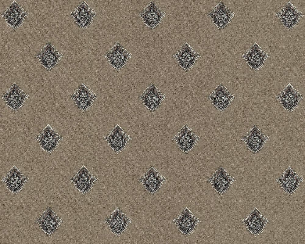 Ikke-vævet tapet barok EDEM 9043-26 prægede blank farve brun beige kobber sølv 10,65 m2