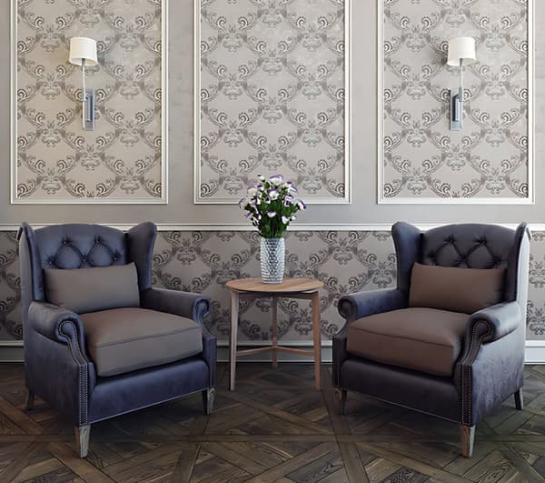 Tapet barock EDEM 1026-13 texturerad metalliska höjdpunkter färg grädde beige silver silver 5,33 m2