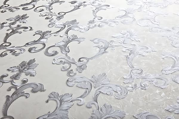 Non woven-tapet barock EDEM 9085-27 präglad skimrande färg vit silver grå 5,33 m2