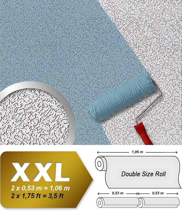 Övermålningsbar tapet textur EDEM 80307BR70 texturerad matt färg vit 26,5 m2