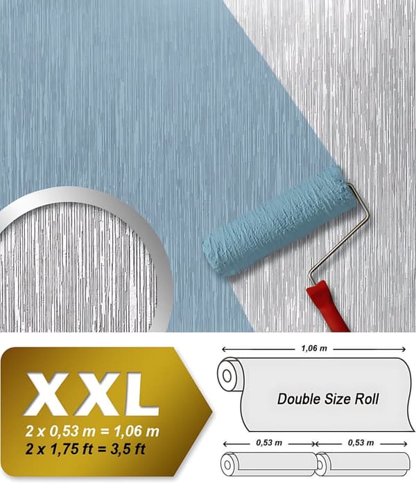 Övermålningsbar tapet textur EDEM 80373BR60 texturerad matt färg vit 26,5 m2