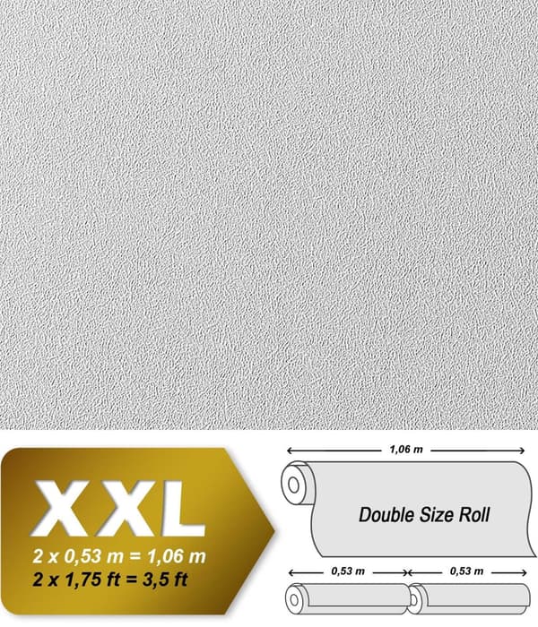 Övermålningsbar tapet textur EDEM 80377BR60 texturerad matt färg vit 26,5 m2