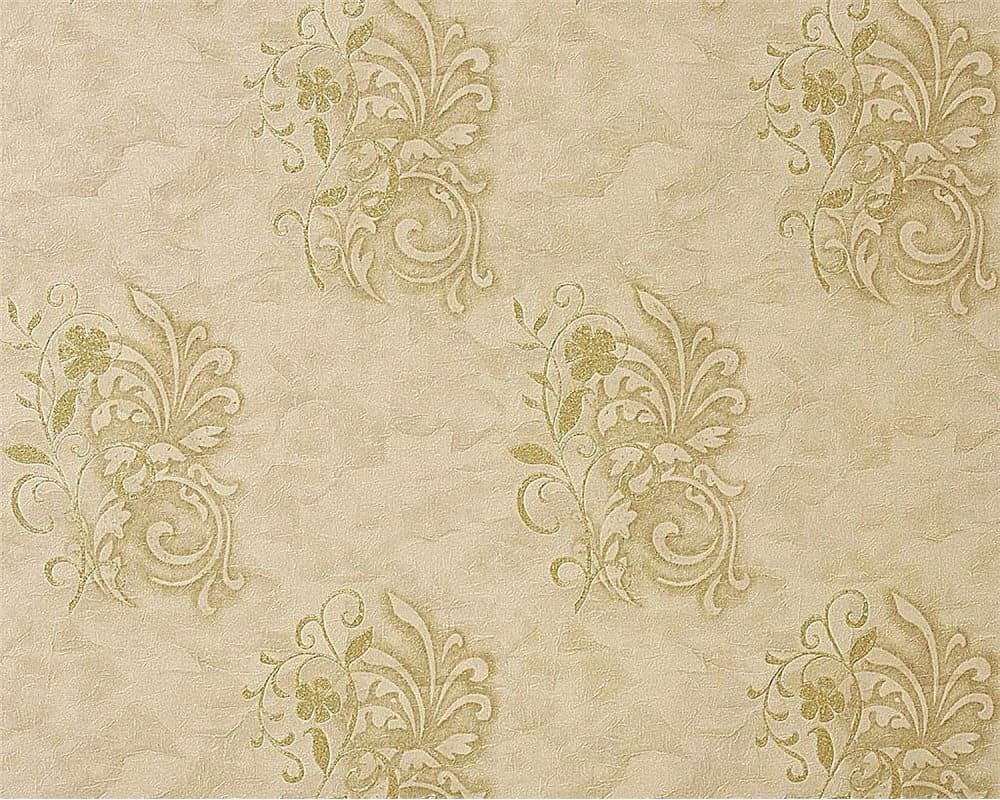 Non woven-tapet blomster EDEM 926-36 präglad skimrande mönstermatt bakgrund färg beige grön beige sand beige guld 10,65 m2