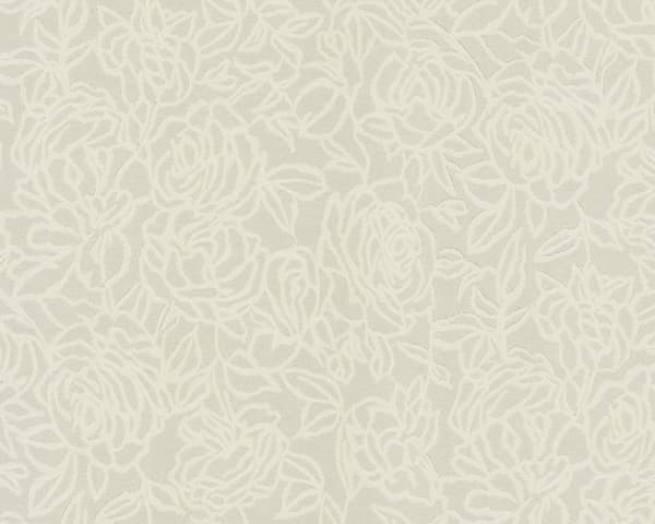 Non woven-tapet Blommig EDEM 9040-20 präglad glansigt färg grädde vit grå 10,65 m2