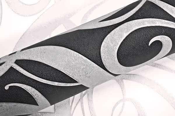 Non woven-tapet grafisk EDEM 81136BR29 präglad metalliskt mönstermatt bakgrund färg antracit svart silver 10,65 m2