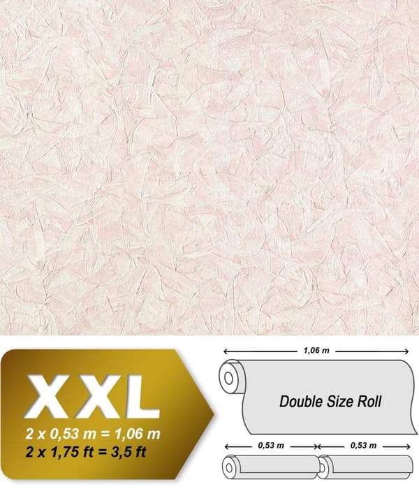 Non woven-tapet textur EDEM 9086-24 präglad skimrande färg vit ljus rosa 5,33 m2