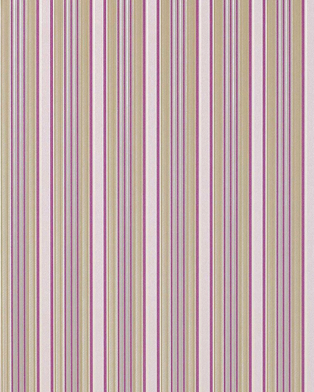Tapet ränder EDEM 825-25 präglad skimrande mönstermatt bakgrund färg violett röd lila grön beige vit 7,05 m2
