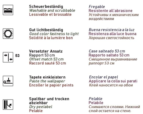 Tapet grafisk Profhome 822201 präglad glansigt färg grå pastell grön 5,33 m2