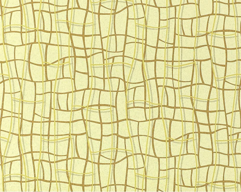 Non woven-tapet grafisk EDEM 972-31 präglad metalliska höjdpunkter färg gul vanilj oliv brun pärla guld 10,65 m2