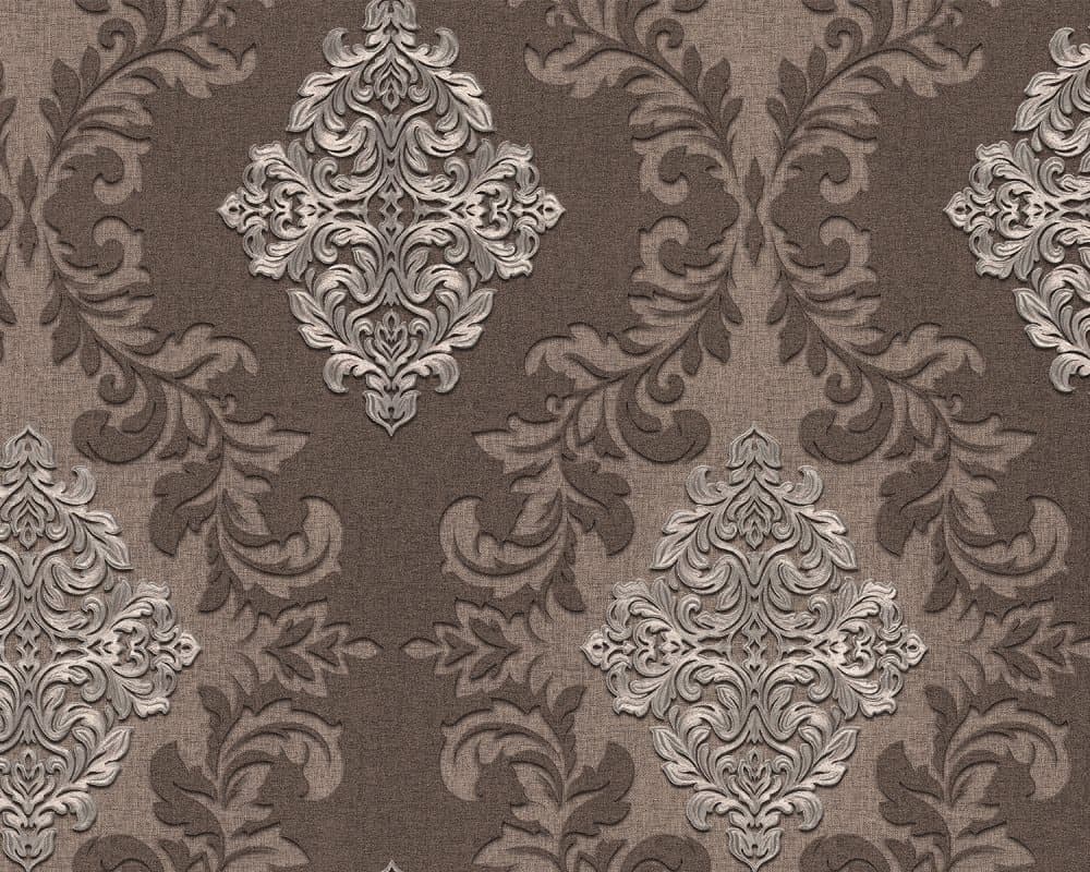 Non woven-tapet barock EDEM 9123-26 präglad metalliska höjdpunkter färg brun platina 5,33 m2