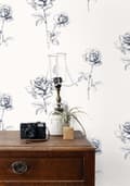 Miniatyrbild 3 av 7: ESTAhome tapet rosor blått 53 cm x 10,05 m