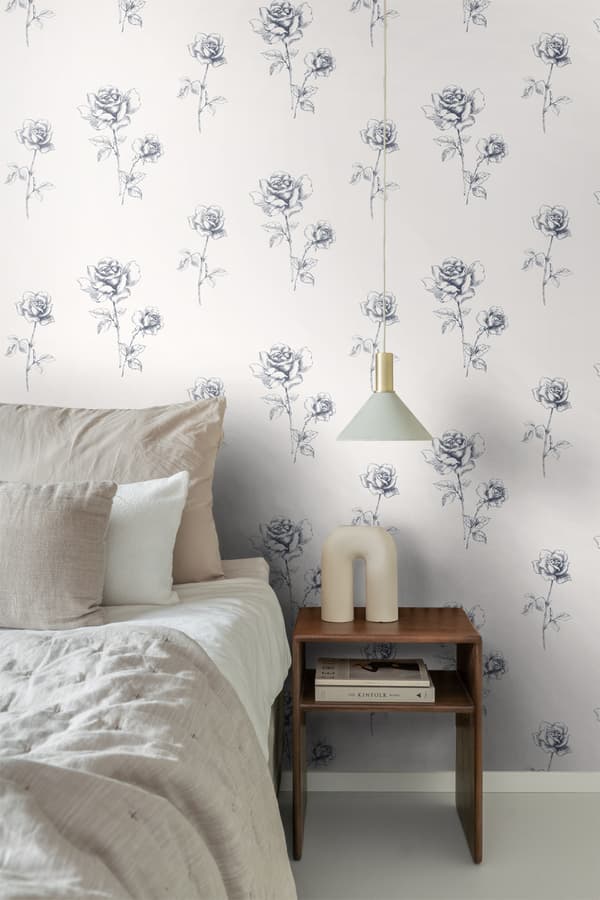 ESTAhome tapet rosor blått 53 cm x 10,05 m