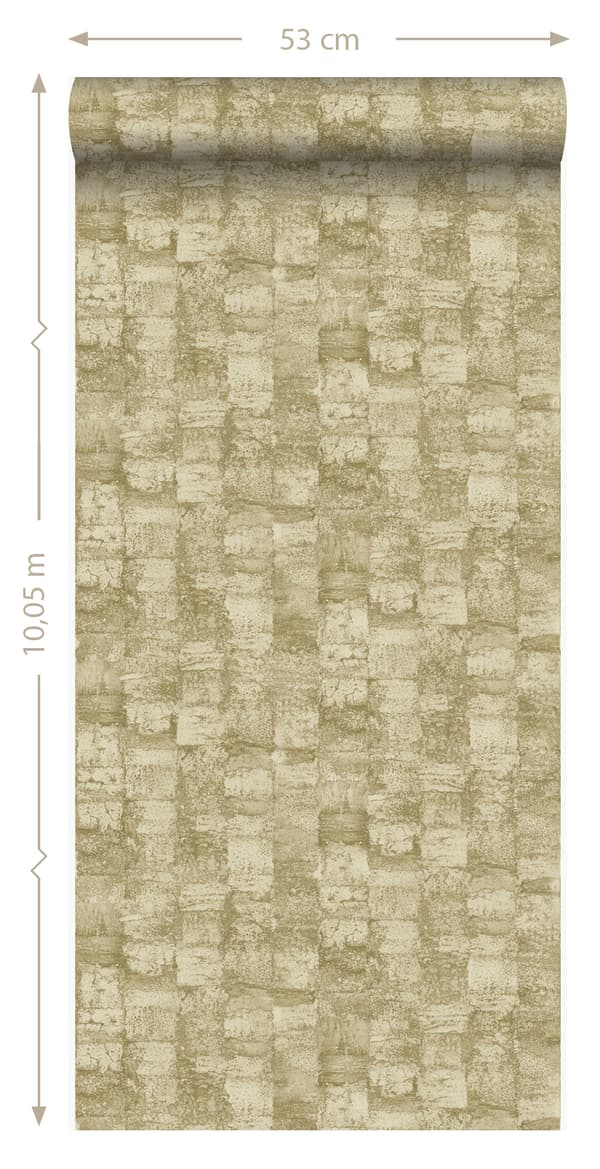 Origin Wallcoverings tapet med struktur khakigrønt 53 cm x 10,05 m