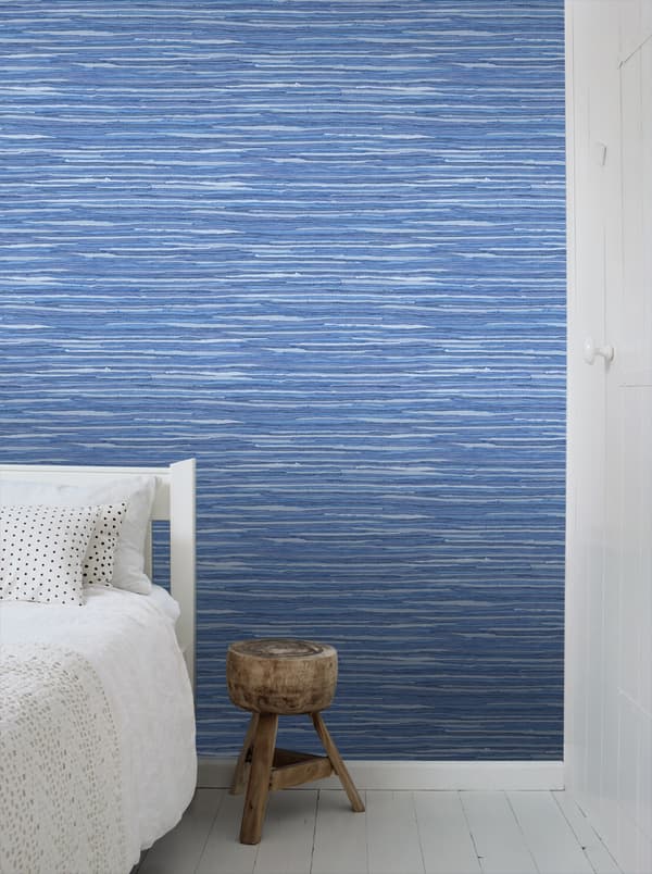 ESTAhome tapet vävt motiv blått - 148622 - 53 cm x 10,05 m