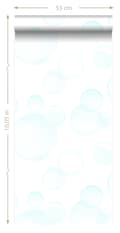 Miniatyrbillede 9 af 9: Origin Wallcoverings tapet flydende bobler mintgrønt, pastelblåt og mathvidt - 337213 - 53 cm x 10,05 m