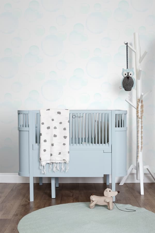 Origin Wallcoverings tapet flydende bobler mintgrønt, pastelblåt og mathvidt - 337213 - 53 cm x 10,05 m