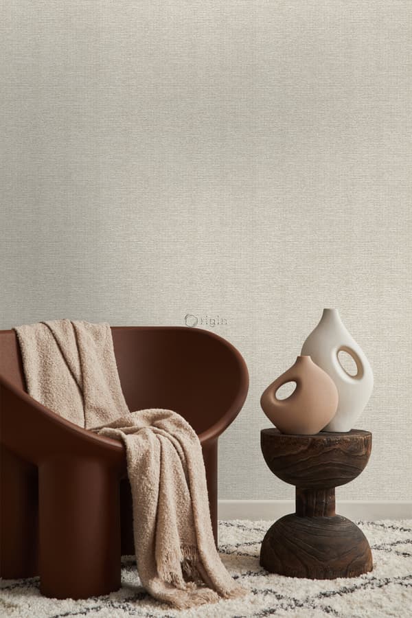 Origin Wallcoverings tapet linnestruktur sandfärgat - 347375 - 53 cm x 10,05 m
