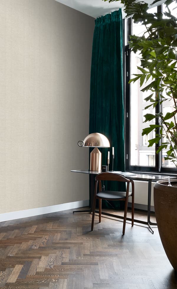 Origin Wallcoverings tapet linnestruktur sandfärgat - 347375 - 53 cm x 10,05 m