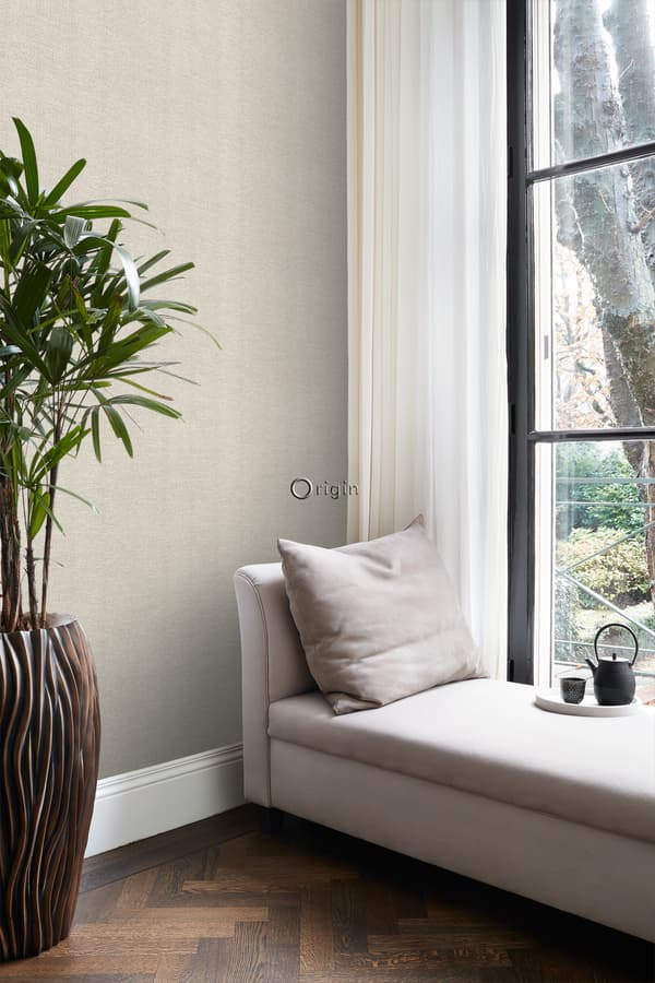Origin Wallcoverings tapet linnestruktur sandfärgat - 347375 - 53 cm x 10,05 m