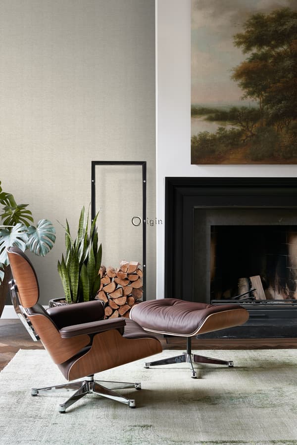 Origin Wallcoverings tapet linnestruktur sandfärgat - 347375 - 53 cm x 10,05 m