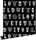 Miniatyrbillede 1 af 8: ESTAhome tapet love you - citater sort og hvidt 53 cm x 10,05 m