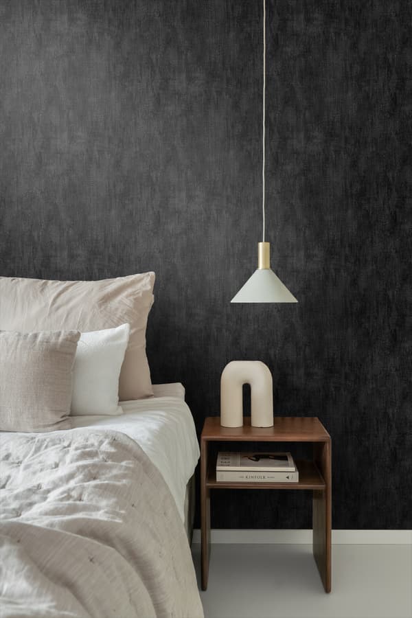 ESTAhome tapet enfärgad med målningseffekt svart 53 cm x 10,05 m