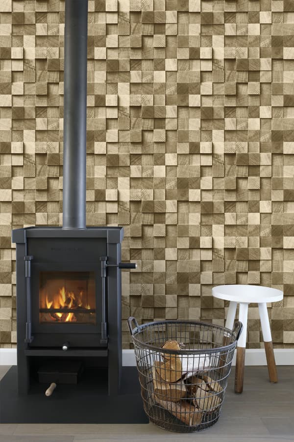 ESTAhome tapet 3D-tryck mörkbeige 53 cm x 10,05 m