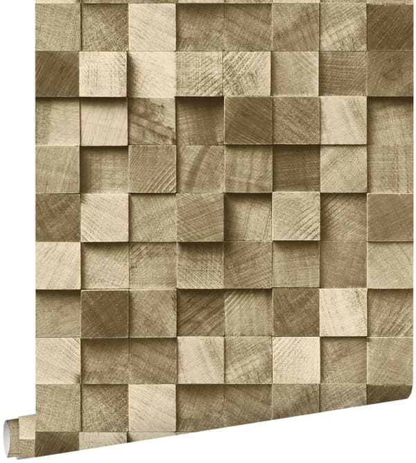 ESTAhome tapet 3D-tryck mörkbeige 53 cm x 10,05 m