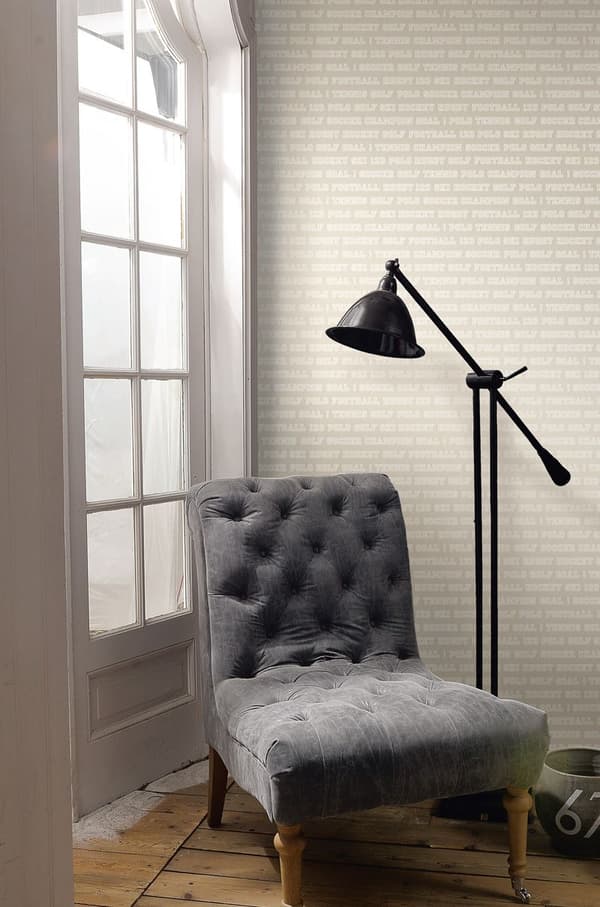 ESTAhome tapet alla sporter varmt grått 53 cm x 10,05 m
