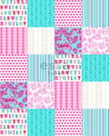 Miniatyrbild 1 av 2: ESTAhome colourwallXL love you - citat turkost och rosa 20 behangtegels van 53 x 53 cm