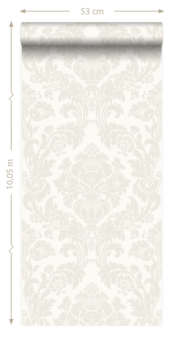 Origin Wallcoverings tapet ornament vitt 53 cm x 10,05 m