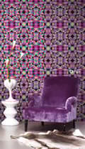 Miniatyrbild 4 av 7: Origin Wallcoverings tapet kubism rosa och grönt 53 cm x 10,05 m