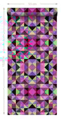 Miniatyrbild 7 av 7: Origin Wallcoverings tapet kubism rosa och grönt 53 cm x 10,05 m