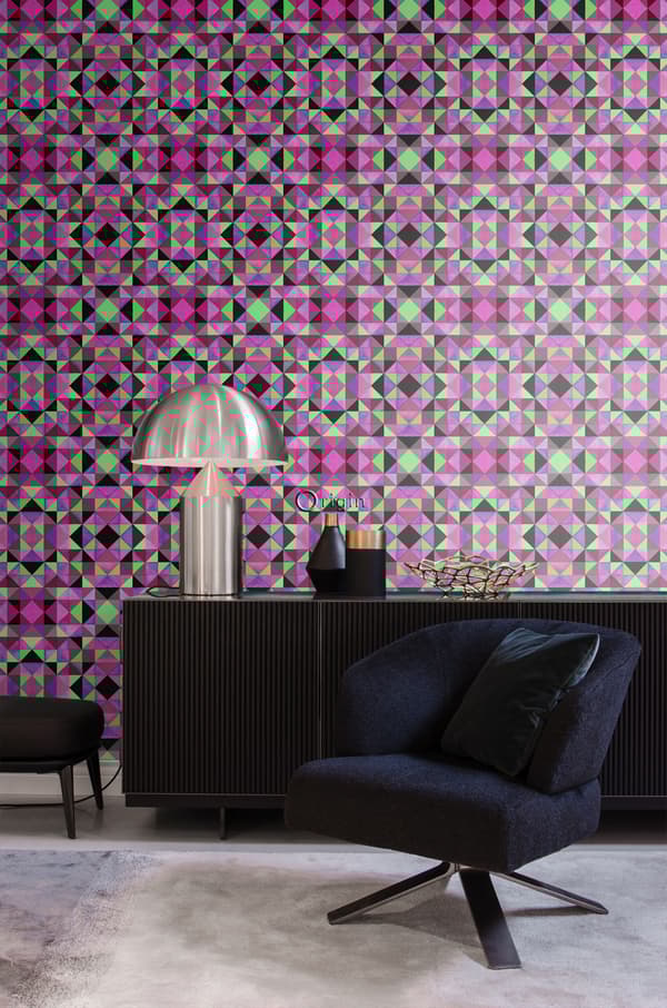 Origin Wallcoverings tapet kubism rosa och grönt 53 cm x 10,05 m