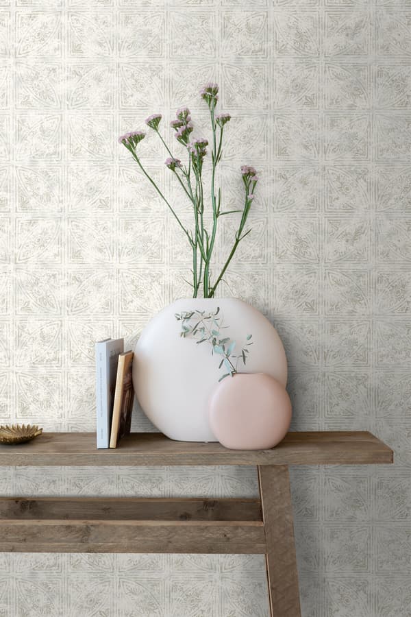 ESTAhome tapet kakelmotiv mörkbeige 53 cm x 10,05 m